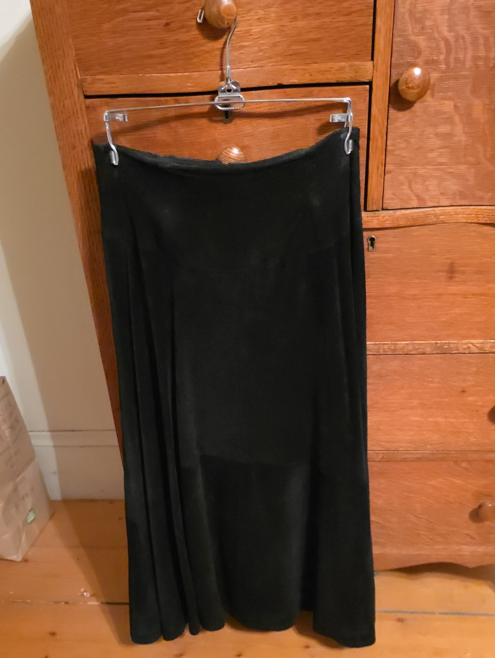 Women's Black Suede Positano Maxi Skirt - Classic A-Line